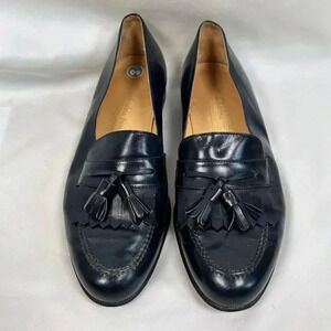 Salvatore Ferragamo Studio Black Kiltie Tassels Size 9D Men Shoes Loafers Busine